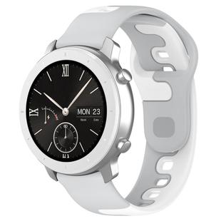 For Amazfit Pop 20mm Double Color Silicone Watch Band(Grey+White)