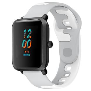 For Amazfit Bip 1S 20mm Double Color Silicone Watch Band(Grey+White)
