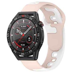 For Huawei Watch GT3 SE 22mm Double Color Silicone Watch Band(Pink+White)
