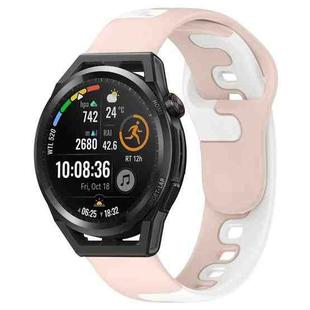 For Huawei Watch GT Runner 22mm Double Color Silicone Watch Band(Pink+White)