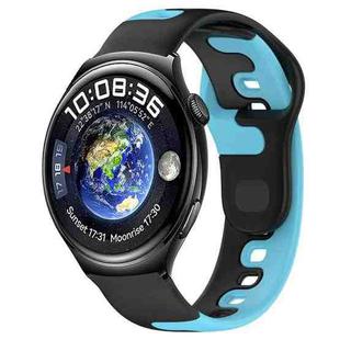 For Huawei Watch 4 22mm Double Color Silicone Watch Band(Black+Blue)