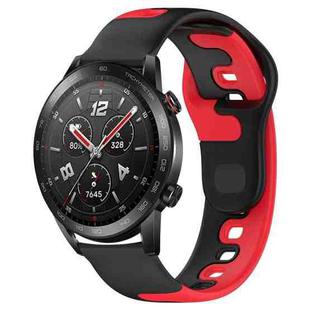 For Honor Watch GS 3i 22mm Double Color Silicone Watch Band(Black+Red)