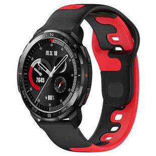 For Honor Watch GS Pro 22mm Double Color Silicone Watch Band(Black+Red)