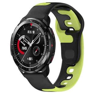 For Honor Watch GS Pro 22mm Double Color Silicone Watch Band(Black+Green)
