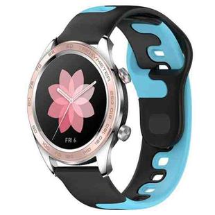 For Honor Watch Dream 22mm Double Color Silicone Watch Band(Black+Blue)