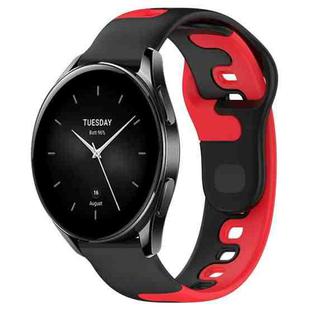 For Xiaomi Watch S2 42mm 22mm Double Color Silicone Watch Band(Black+Red)