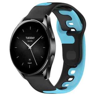 For Xiaomi Watch S2 42mm 22mm Double Color Silicone Watch Band(Black+Blue)