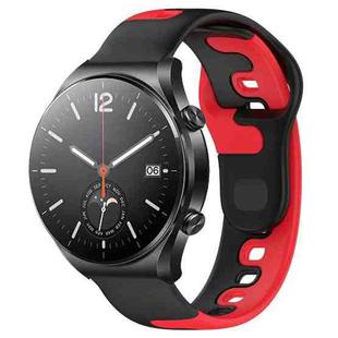 For Xiaomi MI Watch S1 22mm Double Color Silicone Watch Band(Black+Red)