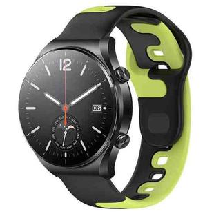 For Xiaomi MI Watch S1 22mm Double Color Silicone Watch Band(Black+Green)