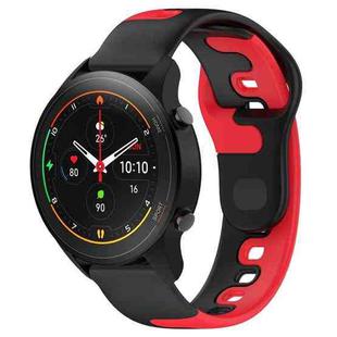 For Xiaomi MI Watch S1 Pro 22mm Double Color Silicone Watch Band(Black+Red)