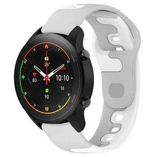 For Xiaomi MI Watch S1 Pro 22mm Double Color Silicone Watch Band(Grey+White)