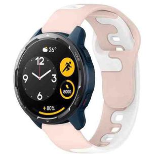 For Xiaomi Watch S1 Active 22mm Double Color Silicone Watch Band(Pink+White)