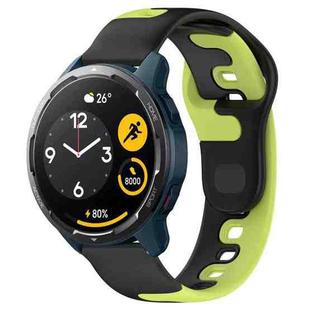 For Xiaomi Watch S1 Active 22mm Double Color Silicone Watch Band(Black+Green)