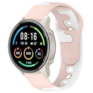 For Xiaomi MI Watch Sport 22mm Double Color Silicone Watch Band(Pink+White)