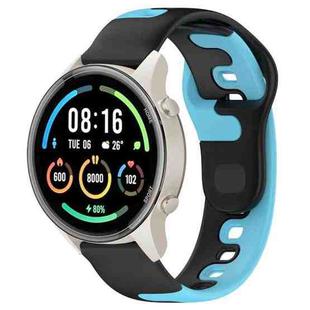 For Xiaomi MI Watch Sport 22mm Double Color Silicone Watch Band(Black+Blue)