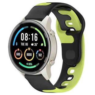 For Xiaomi MI Watch Sport 22mm Double Color Silicone Watch Band(Black+Green)