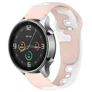 For Xiaomi MI Watch Color 22mm Double Color Silicone Watch Band(Pink+White)
