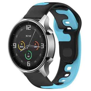 For Xiaomi MI Watch Color 22mm Double Color Silicone Watch Band(Black+Blue)