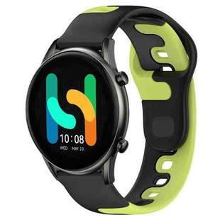 For Xiaomi Haylou RT2 LS10 22mm Double Color Silicone Watch Band(Black+Green)