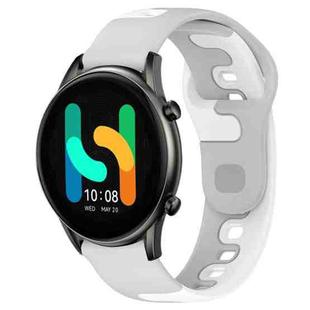 For Xiaomi Haylou RT2 LS10 22mm Double Color Silicone Watch Band(Grey+White)