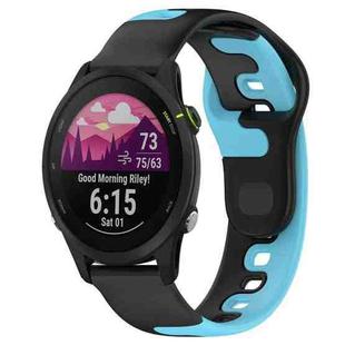 For Garmin Forerunner 255 Music 22mm Double Color Silicone Watch Band(Black+Blue)