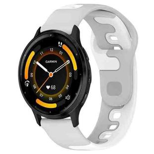 For Garmin Vivoactive 4 22mm Double Color Silicone Watch Band(Grey+White)