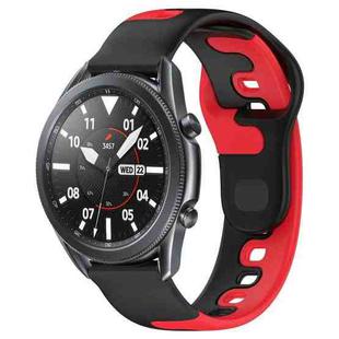 For Samsung Galaxy Watch3 45mm 22mm Double Color Silicone Watch Band(Black+Red)