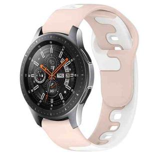 For Samsung Galaxy Watch 46mm 22mm Double Color Silicone Watch Band(Pink+White)