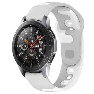 For Samsung Galaxy Watch 46mm 22mm Double Color Silicone Watch Band(Grey+White)