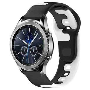 For Samsung Gear S3 Classic 22mm Double Color Silicone Watch Band(Black+White)