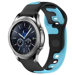 For Samsung Gear S3 Classic 22mm Double Color Silicone Watch Band(Black+Blue)