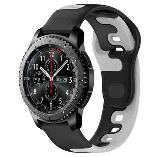 For Samsung Gear S3 Frontier 22mm Double Color Silicone Watch Band(Black+Grey)