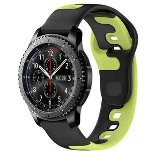 For Samsung Gear S3 Frontier 22mm Double Color Silicone Watch Band(Black+Green)
