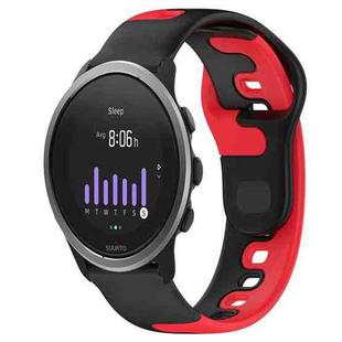 For SUUNTO 5 Peak 22mm Double Color Silicone Watch Band(Black+Red)