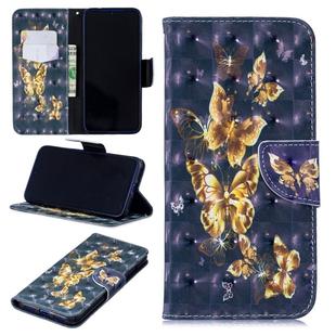 3D Colored Drawing Pattern Horizontal Flip Leather Case for Redmi  Note7, with Holder & Card Slots & Wallet(Black Background Butterfly)