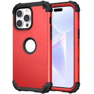 For iPhone 15 Pro 3 in 1 Silicone Hybrid PC Shockproof Phone Case(Red)