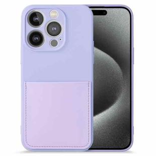 For iPhone 15 Pro Imitate Liquid Silicone Skin Feel Phone Case with Card Slot(Purple)