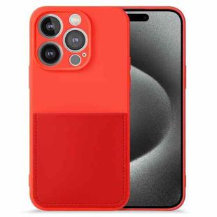 For iPhone 15 Pro Imitate Liquid Silicone Skin Feel Phone Case with Card Slot(Red)