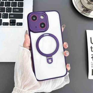 For iPhone 14 Yashi MagSafe Magnetic Holder Phone Case(Purple)