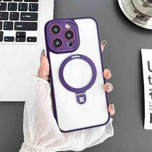 For iPhone 14 Pro Max Yashi MagSafe Magnetic Holder Phone Case(Purple)