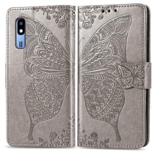 Butterfly Love Flowers Embossing Horizontal Flip Leather Case For Samsung  A2 Core with Holder & Card Slots & Wallet & Lanyard(Gray)