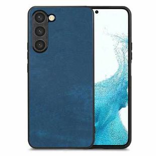 For Samsung Galaxy S22 5G Vintage Leather PC Back Cover Phone Case(Blue)