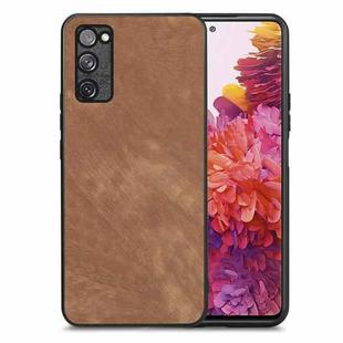 For Samsung Galaxy S20 FE Vintage Leather PC Back Cover Phone Case(Brown)