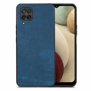 For Samsung Galaxy A12 Vintage Leather PC Back Cover Phone Case(Blue)