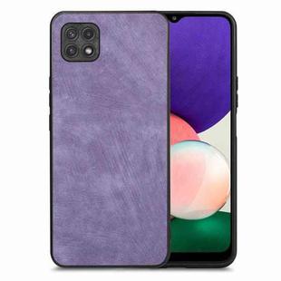 For Samsung Galaxy A22 5G Vintage Leather PC Back Cover Phone Case(Purple)