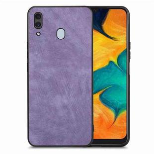 For Samsung Galaxy A30/A20 Vintage Leather PC Back Cover Phone Case(Purple)