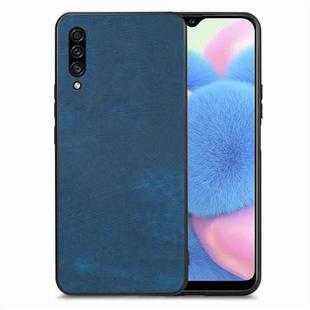 For Samsung Galaxy A50/A50S/A30S Vintage Leather PC Back Cover Phone Case(Blue)