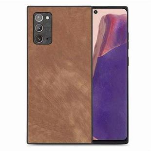For Samsung Galaxy Note20 Vintage Leather PC Back Cover Phone Case(Brown)