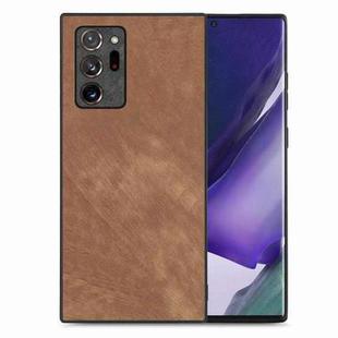 For Samsung Galaxy Note20 Ultra Vintage Leather PC Back Cover Phone Case(Brown)