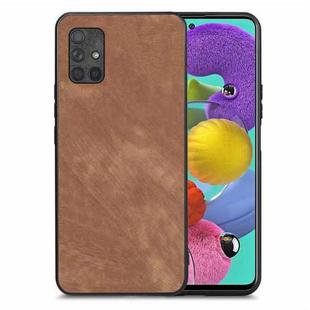 For Samsung Galaxy A51 5G Vintage Leather PC Back Cover Phone Case(Brown)